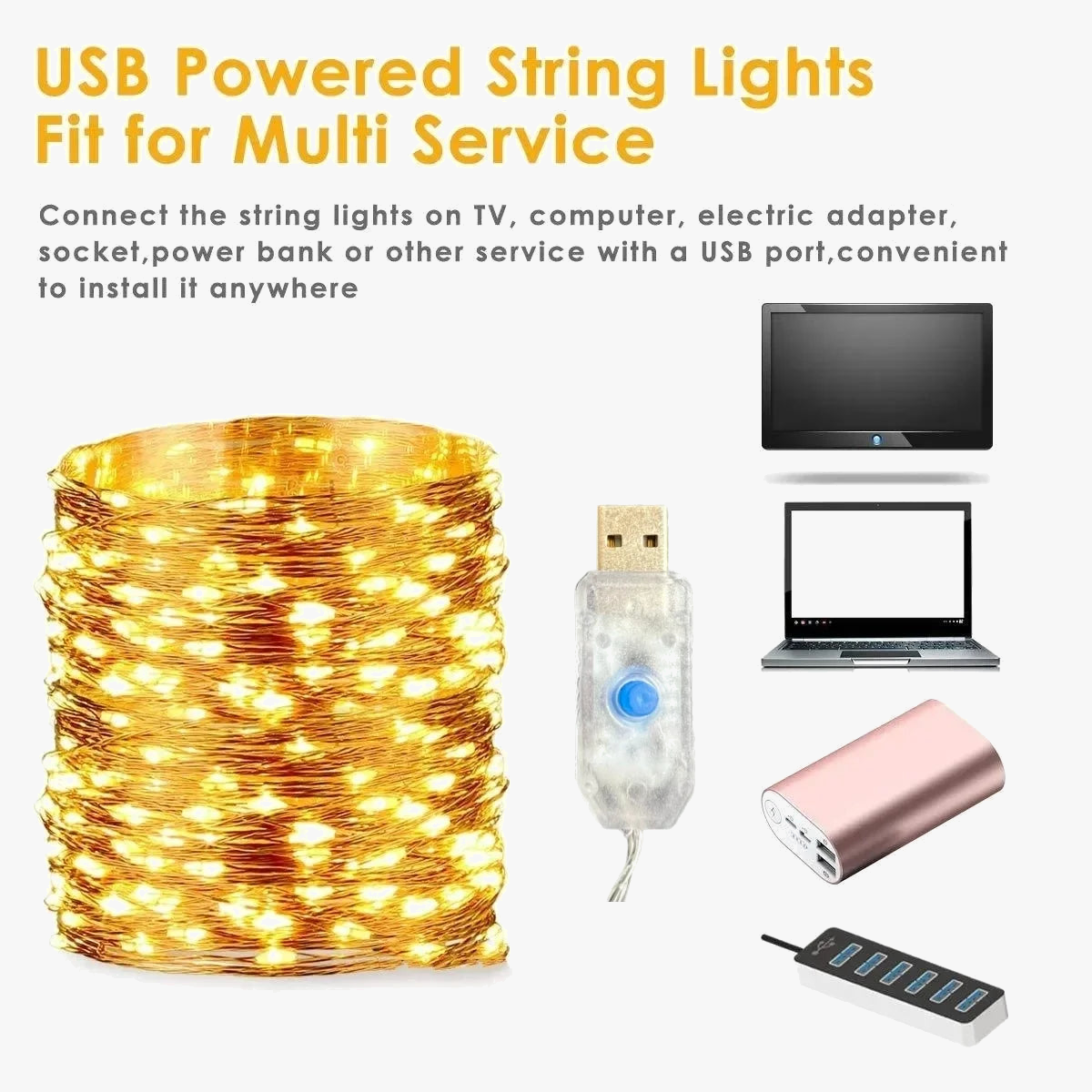 guirlande lumineuse led étanche avec télécommande pour fêtes et décorations