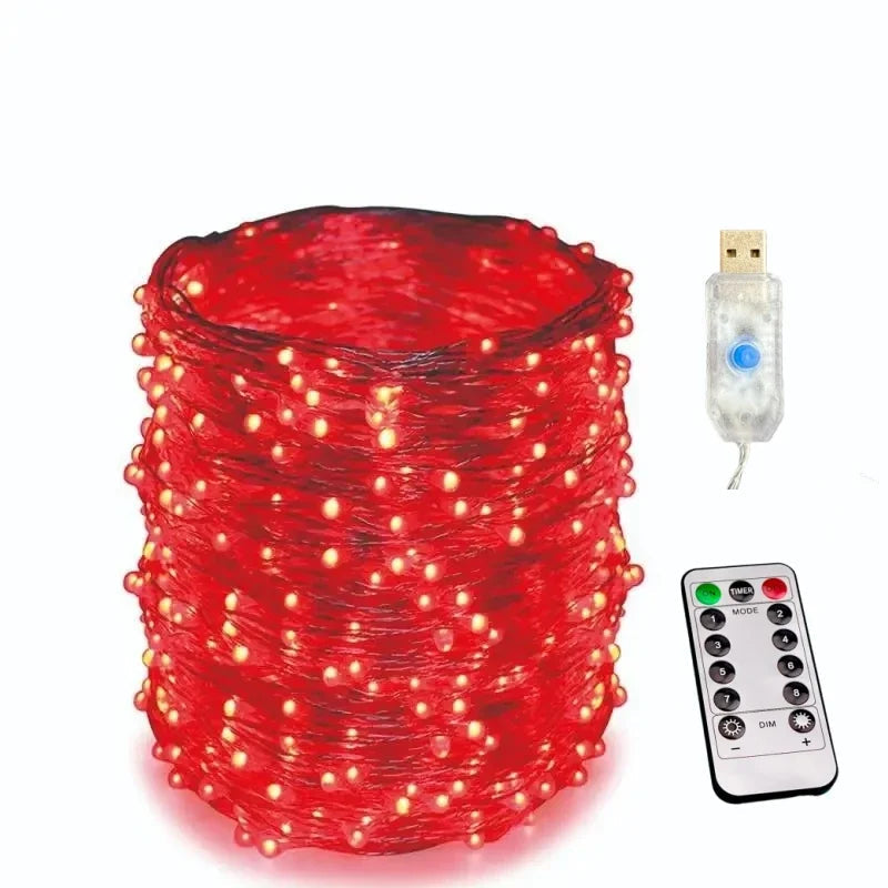 guirlande lumineuse led étanche avec télécommande pour fêtes et décorations