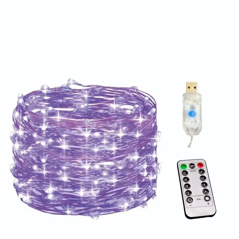 guirlande lumineuse led étanche avec télécommande pour fêtes et décorations