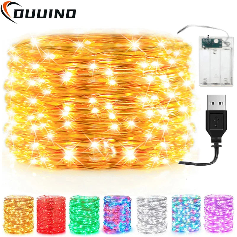 guirlande lumineuse led étanche à batterie pour décorations festives