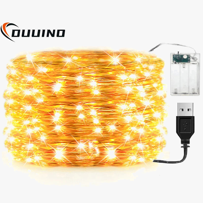 guirlande lumineuse led étanche à batterie pour décorations festives