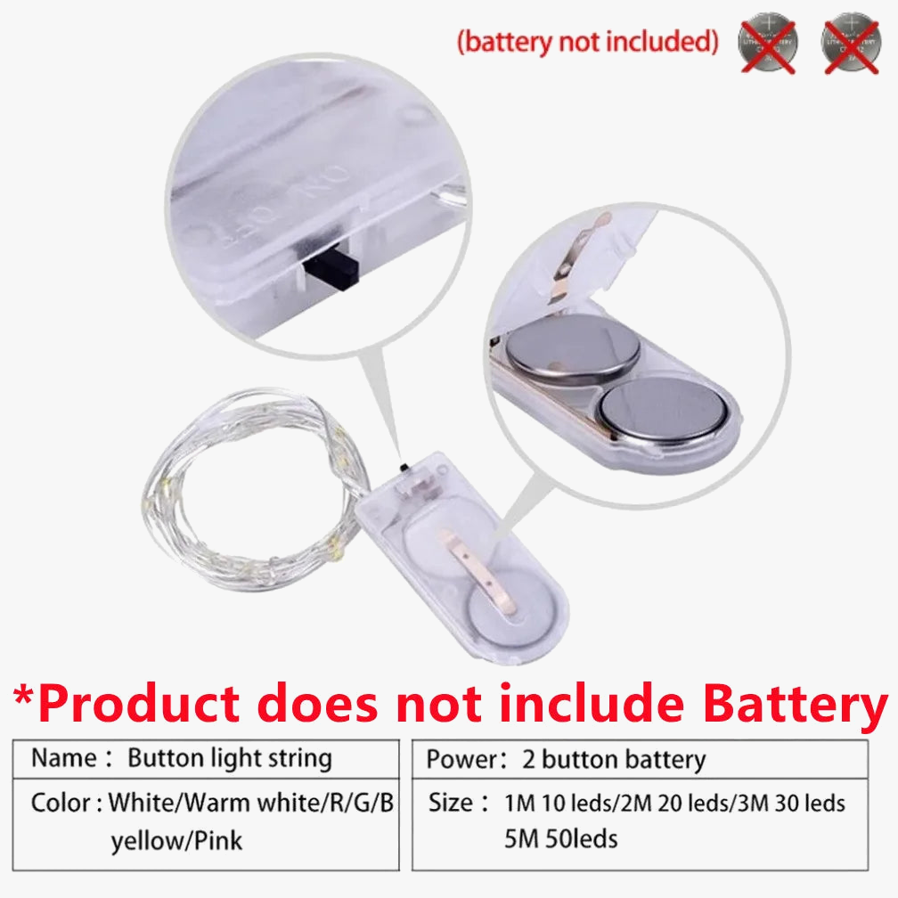guirlande lumineuse led étanche en cuivre pour décorations festives