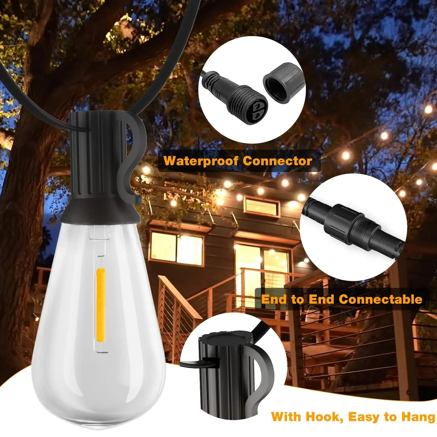 guirlande lumineuse led étanche pour décoration extérieure jardin et mariage