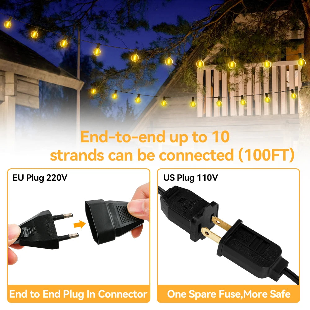 guirlande lumineuse led vintage pour extérieur et jardin