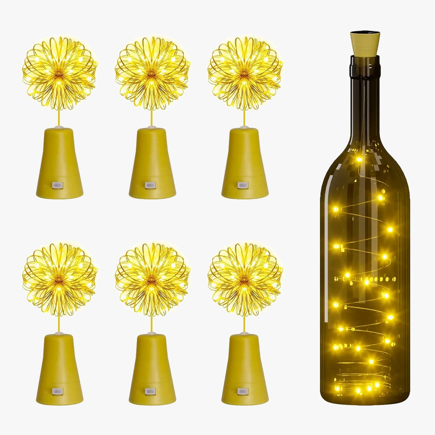 guirlande lumineuse solaire en cuivre pour bouteilles décoratives