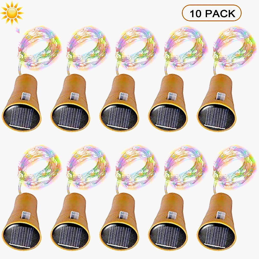 guirlande lumineuse solaire en cuivre pour bouteilles décoratives