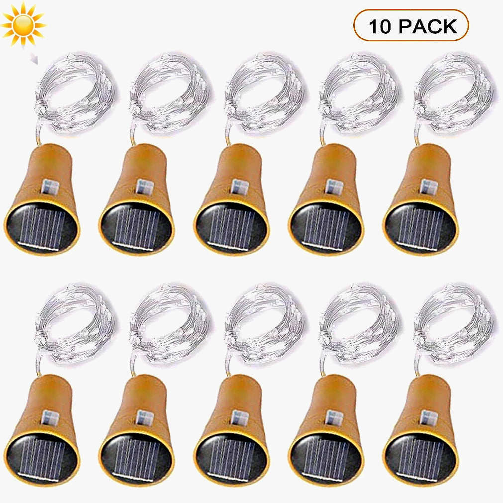 guirlande lumineuse solaire en cuivre pour bouteilles décoratives