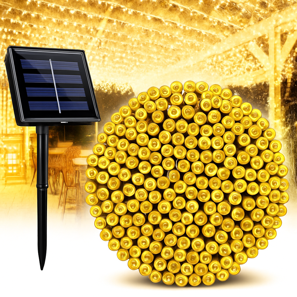 guirlande lumineuse solaire étanche pour extérieur jardin mariage Noël