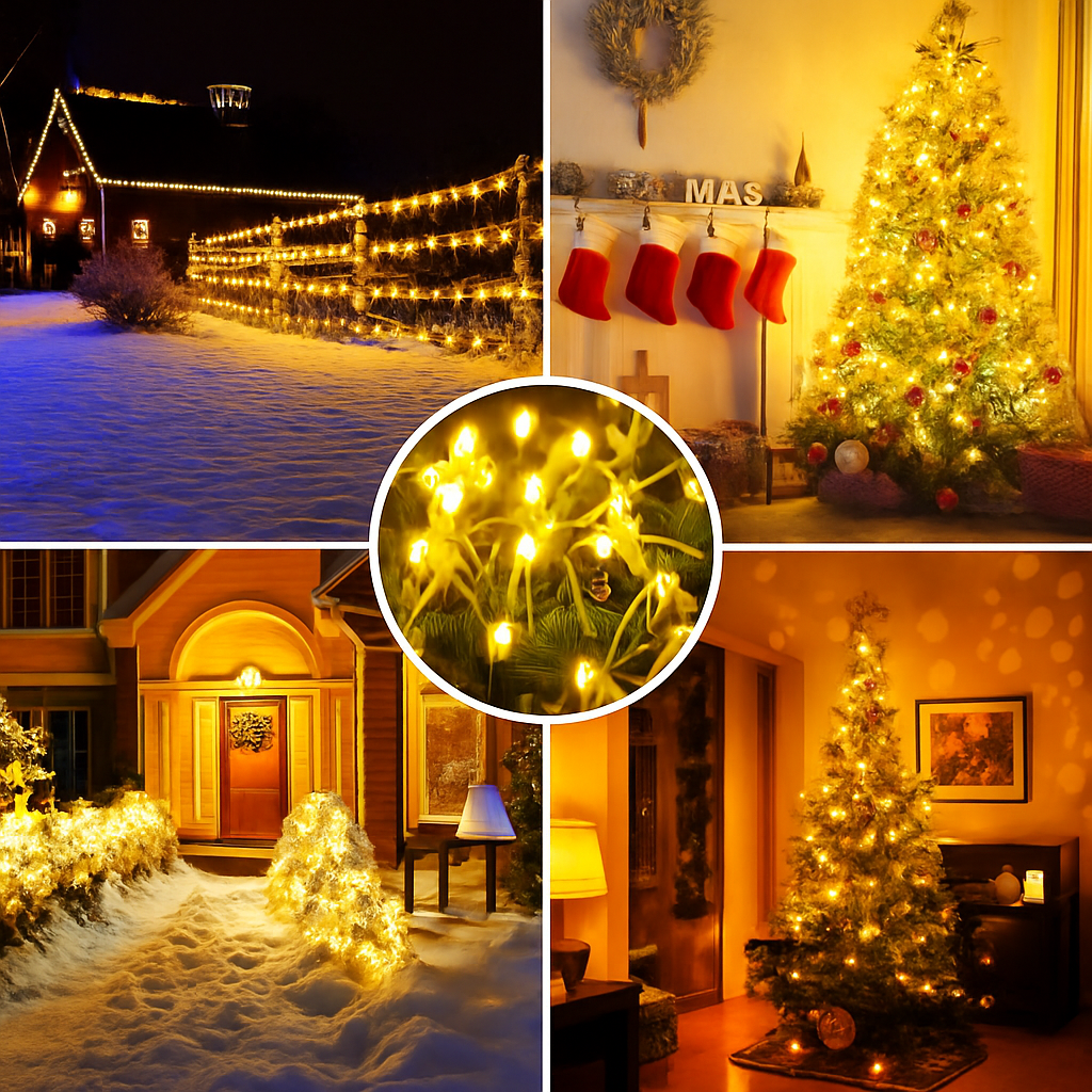guirlande lumineuse solaire étanche pour extérieur jardin mariage Noël