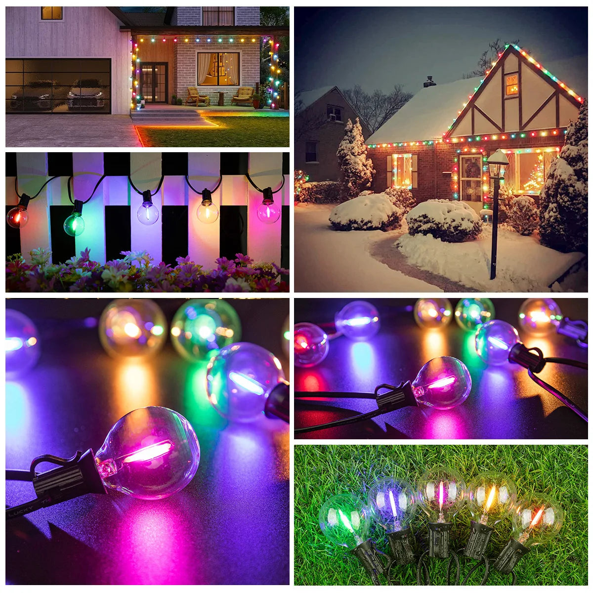 guirlande lumineuse étanche connectable pour décorations de fête