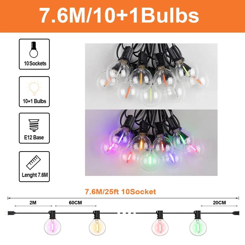 guirlande lumineuse étanche connectable pour décorations de fête