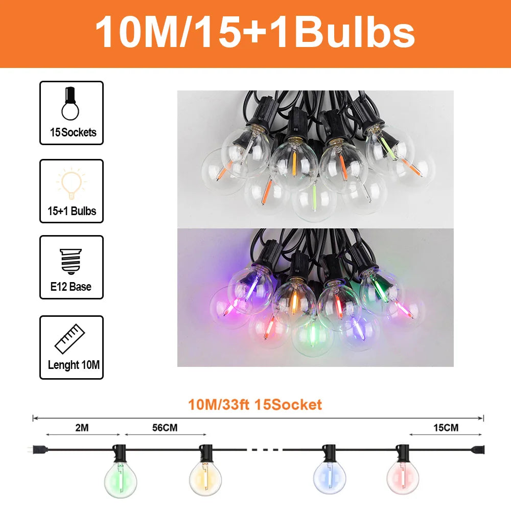 guirlande lumineuse étanche connectable pour décorations de fête