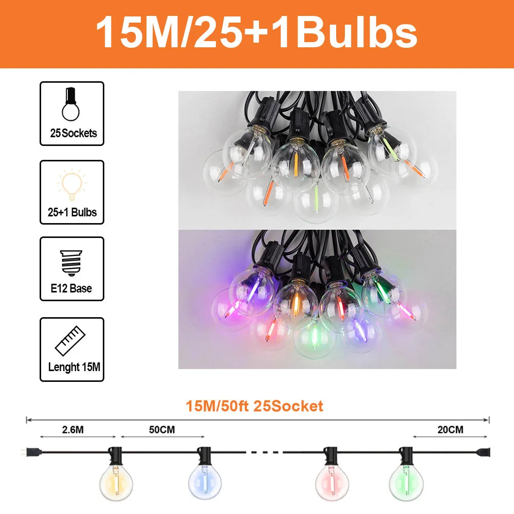 guirlande lumineuse étanche connectable pour décorations de fête