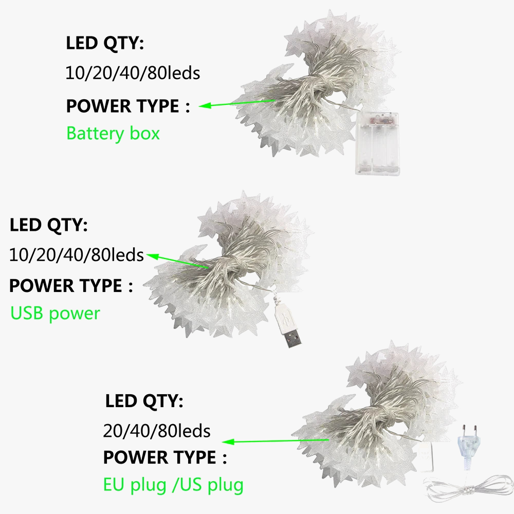 guirlande lumineuse étoile led pour Noël et fêtes