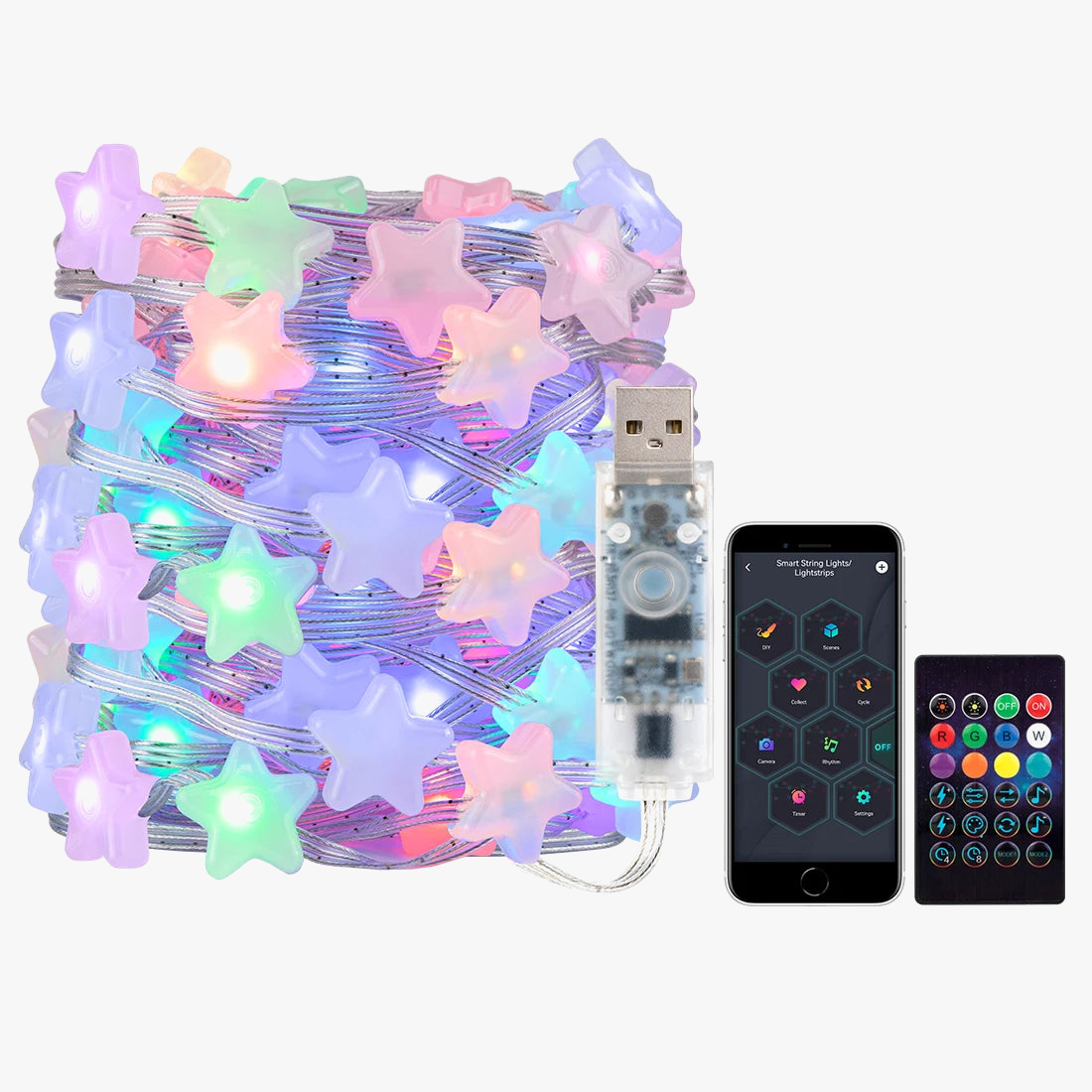guirlande lumineuse usb ws2812b décorative pour fêtes et anniversaires