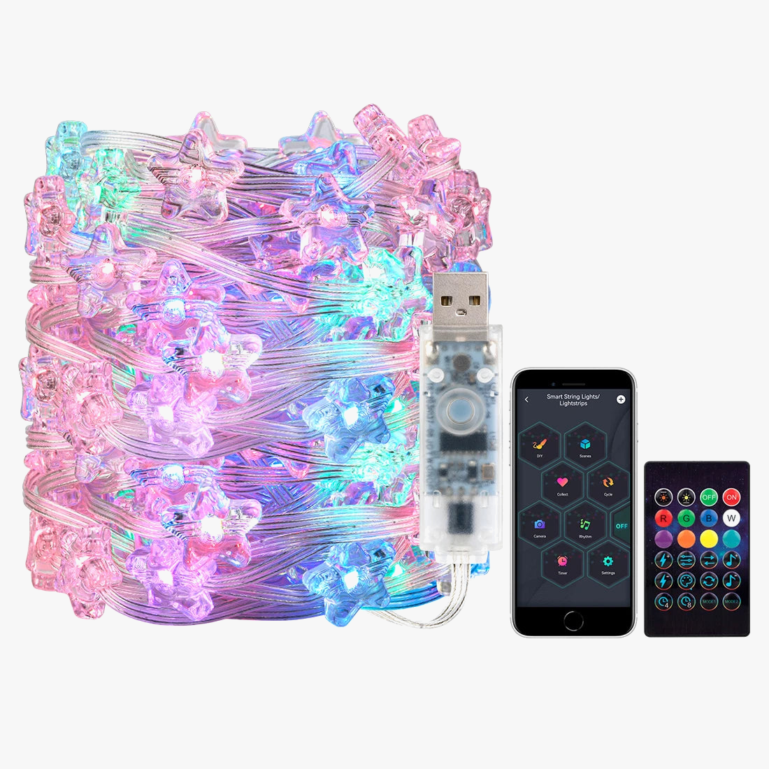 guirlande lumineuse usb ws2812b décorative pour fêtes et anniversaires