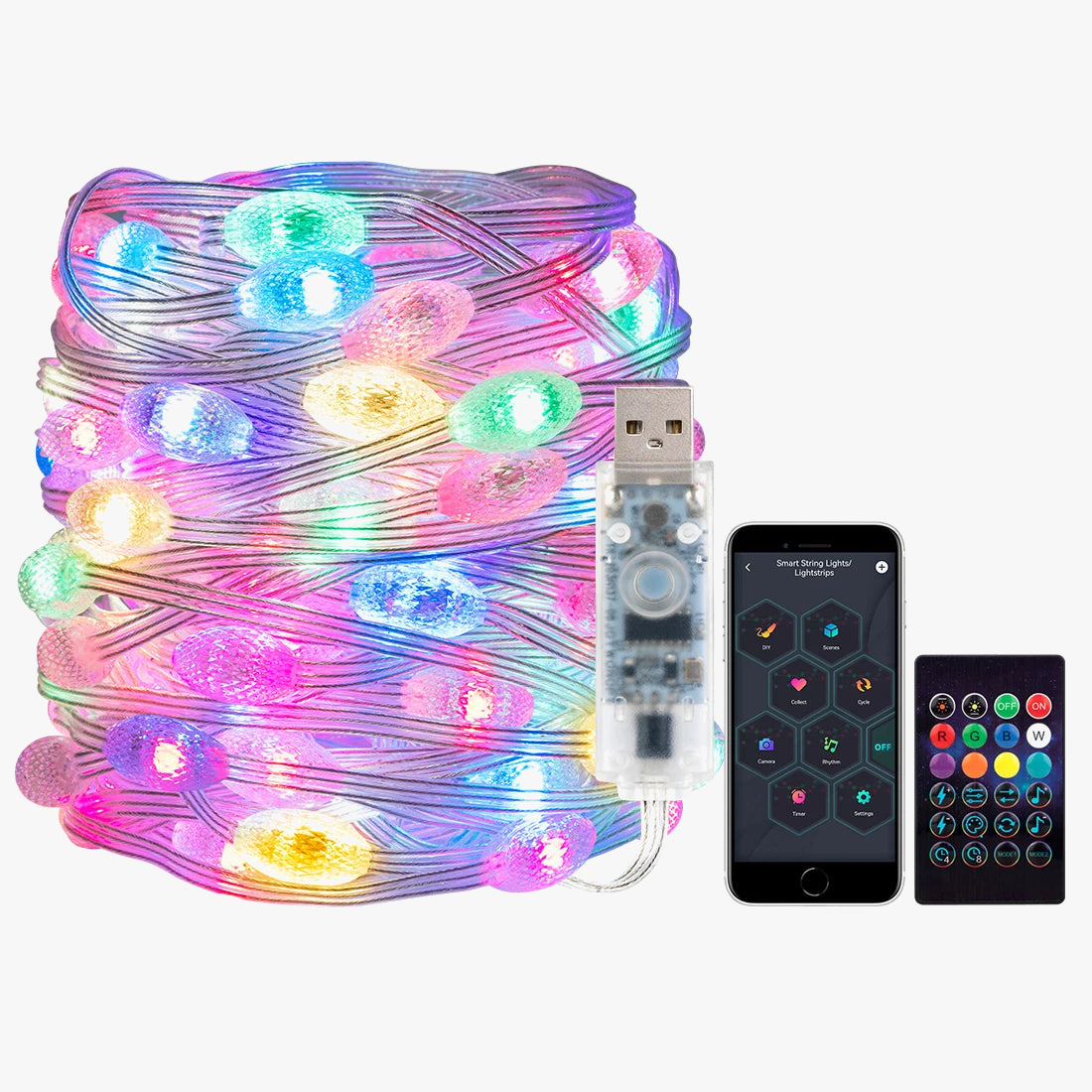 guirlande lumineuse usb ws2812b décorative pour fêtes et anniversaires