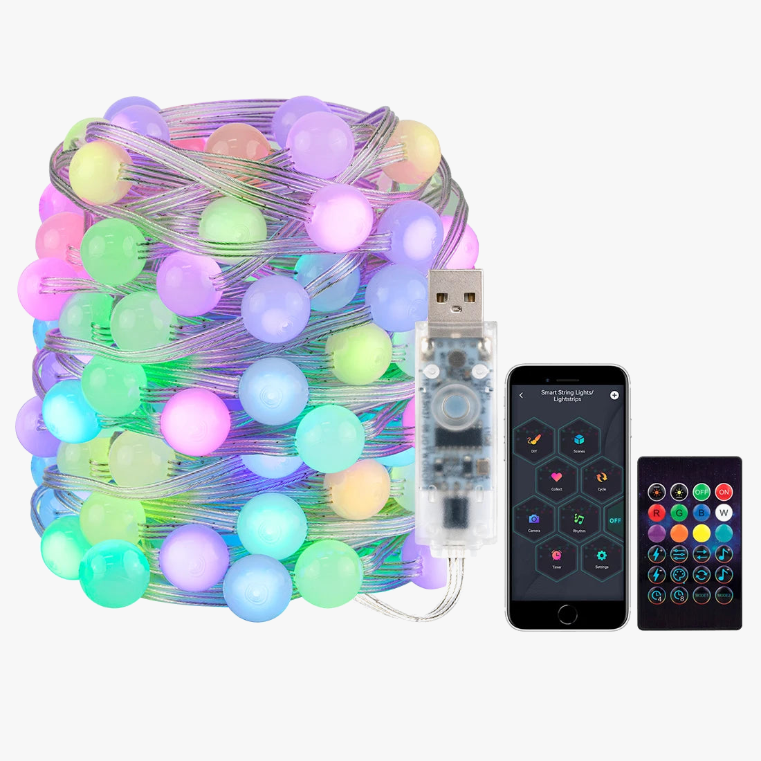 guirlande lumineuse usb ws2812b décorative pour fêtes et anniversaires