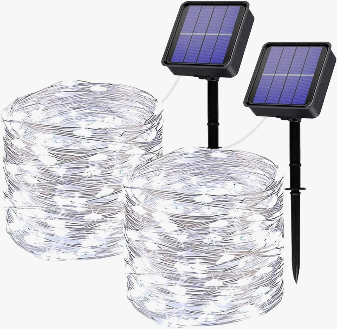 guirlandes lumineuses solaires étanches 300 led 8 modes fil cuivre
