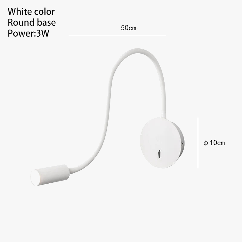 GYS mur Led lampe chevet liseuse 3W Spot lumière interrupteur marche/arrêt blanc noir Table bureau Flexible AC85-265V éclairage intérieur