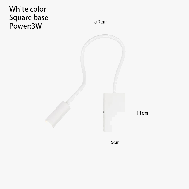 GYS mur Led lampe chevet liseuse 3W Spot lumière interrupteur marche/arrêt blanc noir Table bureau Flexible AC85-265V éclairage intérieur