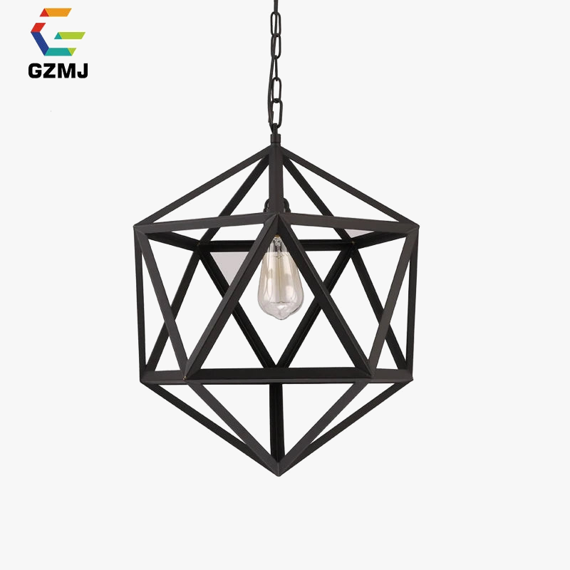gzmj hexahedron droplight suspension en fer