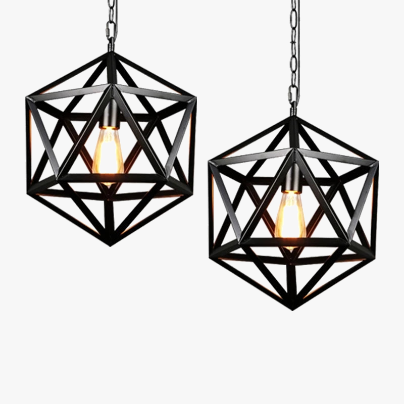 gzmj hexahedron droplight suspension en fer