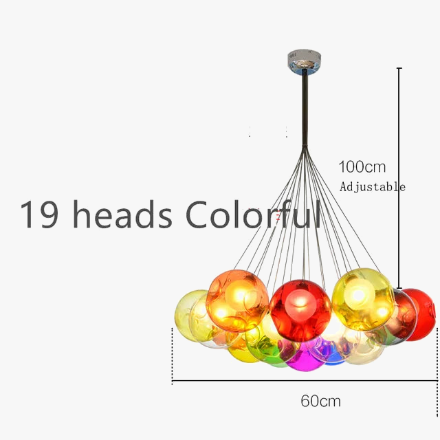 gzmj moderne boule de verre suspension lumières multiples têtes suspension lampe