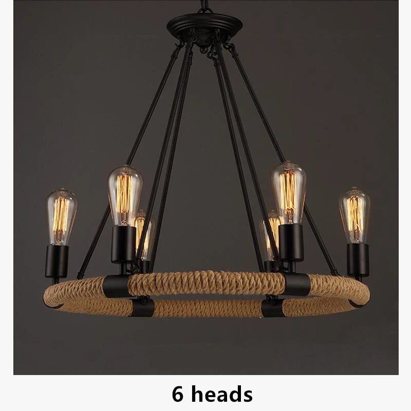 gzmj suspension lumineuse industrielle vintage en chanvre