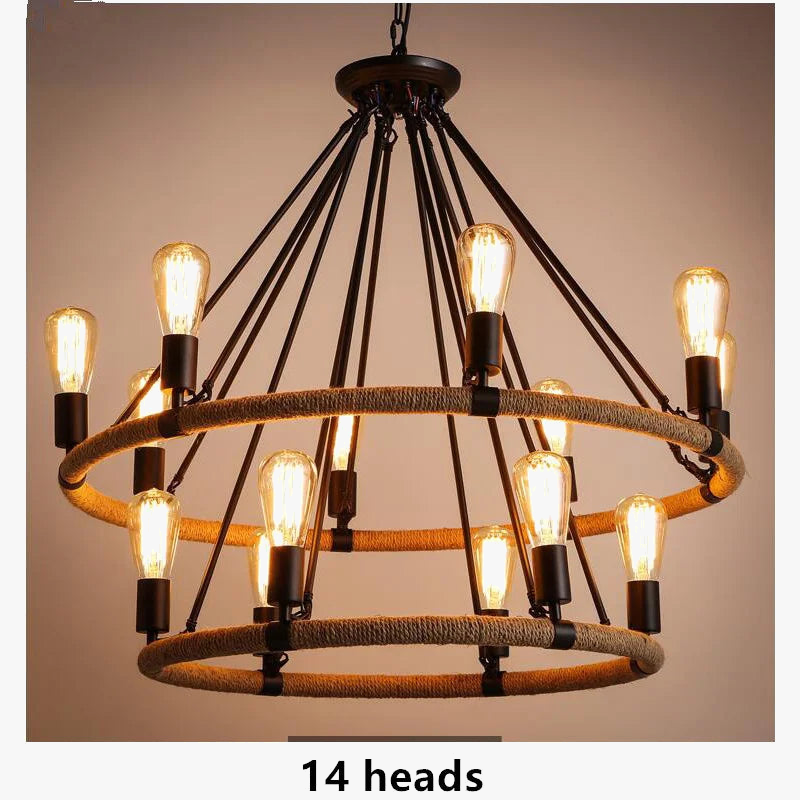 gzmj suspension lumineuse industrielle vintage en chanvre