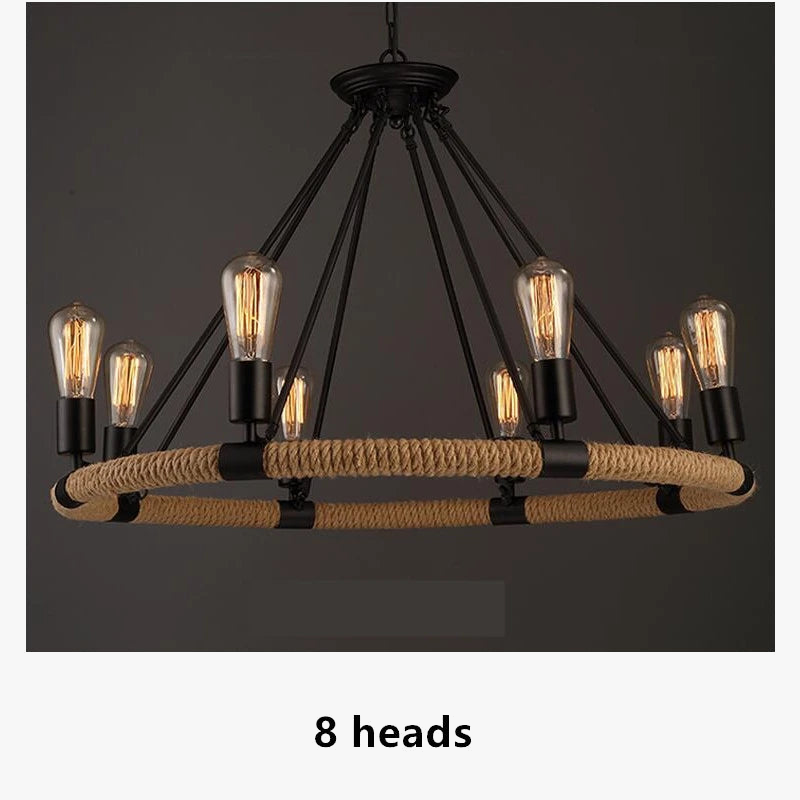 gzmj suspension lumineuse industrielle vintage en chanvre
