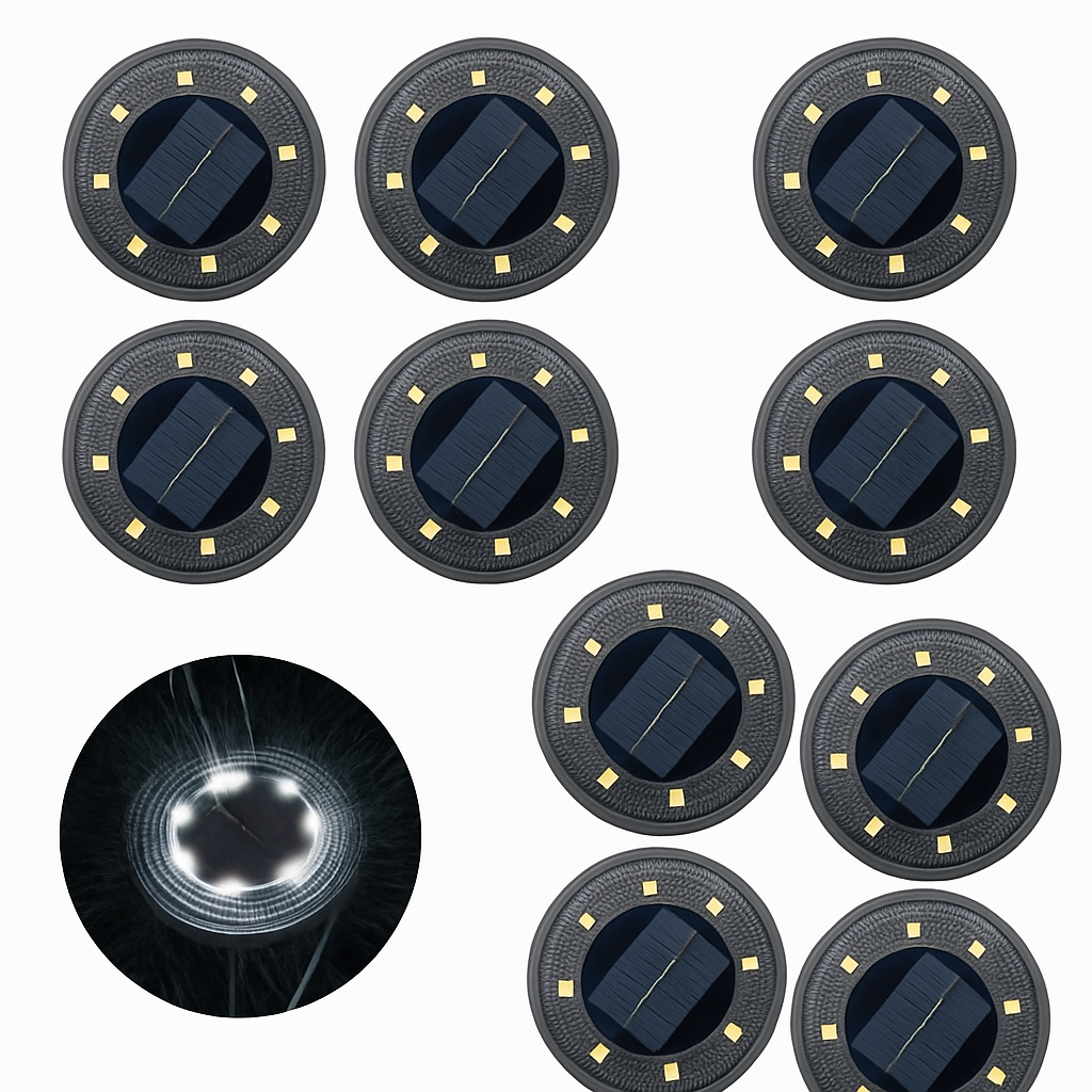 IP68 LED étanche extérieure énergie solaire lumière au sol contrôle de l'éclairage chemin pont lumières cour allée pelouse jardin décoration lampe