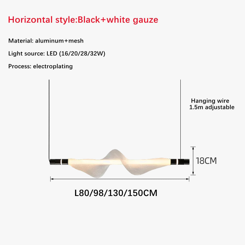 Lustre LED design italien créatif longue bande luminaire