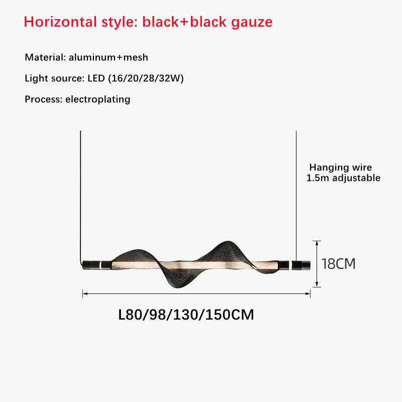 Lustre LED design italien créatif longue bande luminaire