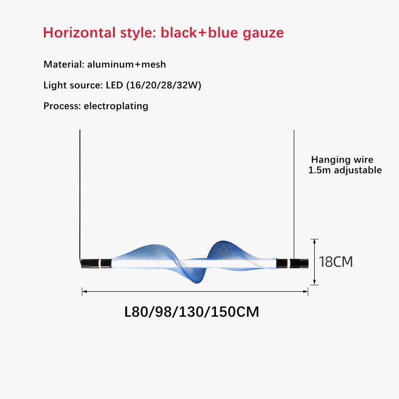 Lustre LED design italien créatif longue bande luminaire