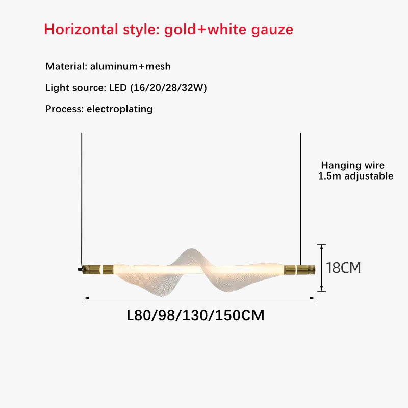 Lustre LED design italien créatif longue bande luminaire