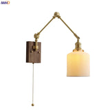 iwhd Applique murale led pivotante en cuivre avec interrupteur à chaîne