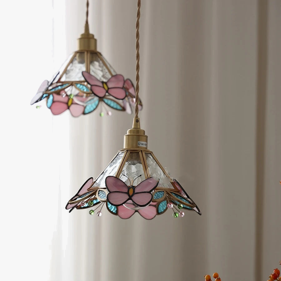 iwhd lampe à main led moderne en verre cuivre papillon