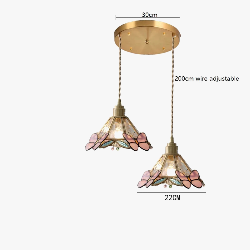 iwhd lampe à main led moderne en verre cuivre papillon