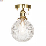 IWHD nordique japon Style cuivre plafonniers pour salon chambre boule De verre plafonnier Plafondlamp LED Lampara De Techo