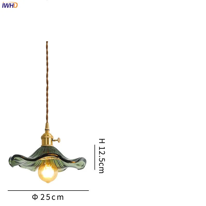 Suspension design Style nordique Simple à LED fleurs en verre