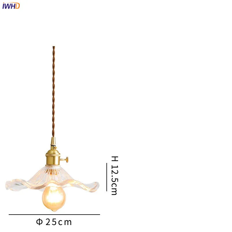 Suspension design Style nordique Simple à LED fleurs en verre
