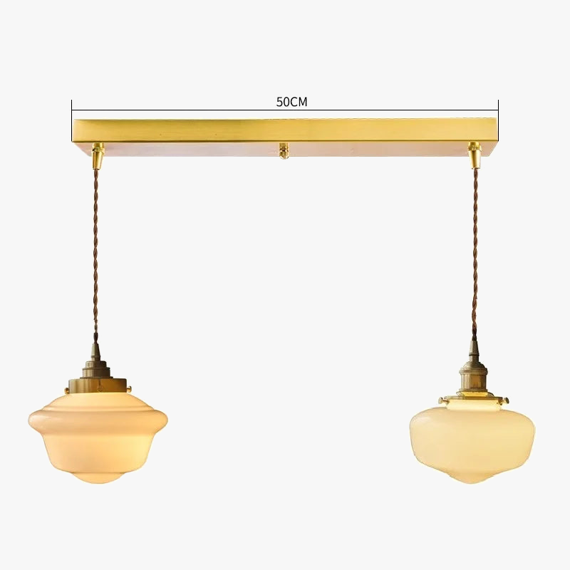suspension led en verre avec prise en cuivre nordique moderne