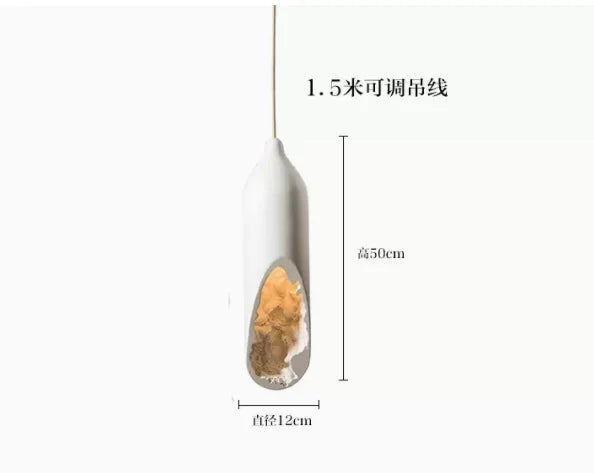 Janpanese Wabi Sabi suspension moderne créative plâtre suspension lampe Foyer cuisine chambre chevet abstrait blanc lustre