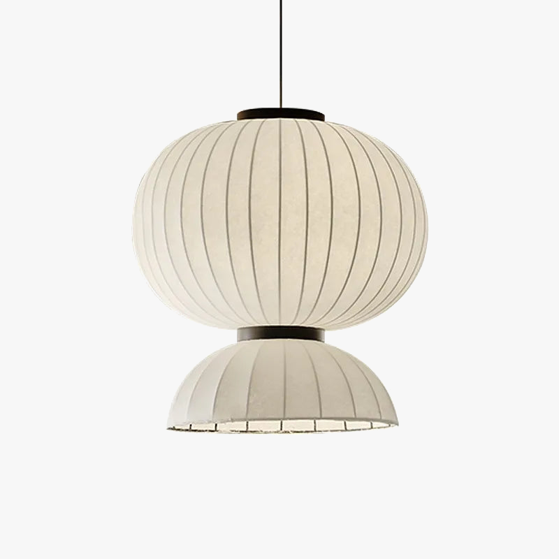 Lustre boule ovale en tissu style soie japonaise design