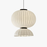 Lustre boule ovale en tissu style soie japonaise design