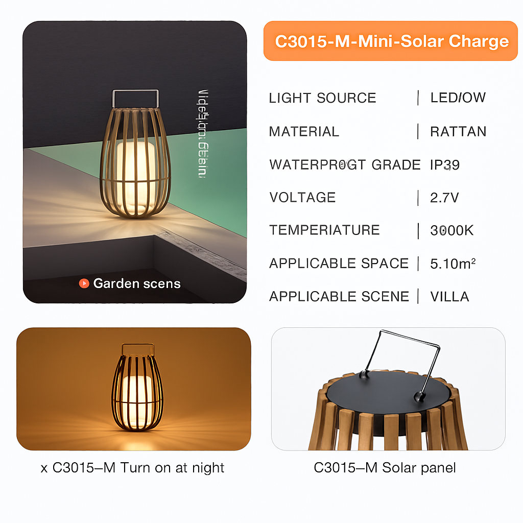 Jardin extérieur lumière solaire rotin IP65 étanche lampadaire Villa cour paysage pelouse lumière pour jardin Patio clôture décor