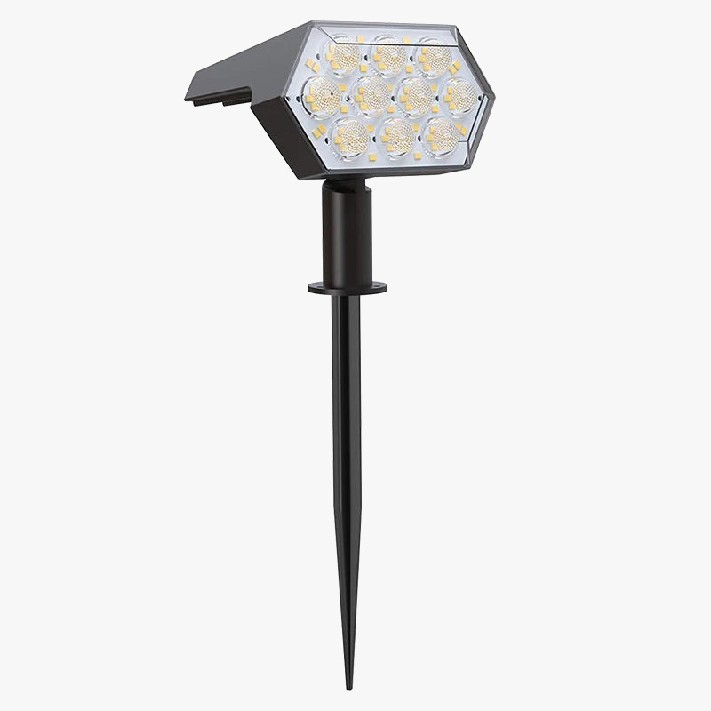 KHTO lumières solaires extérieures 92 LED spots solaires extérieurs IP67 étanche lampes de jardin solaires 2 en 1 pour porche de jardin de cour