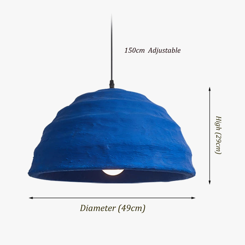 Klein bleu Suspension bol 49 CM Table à manger enfants chambre chevet Suspension Wabi Sabi maison séjour Suspension éclairage