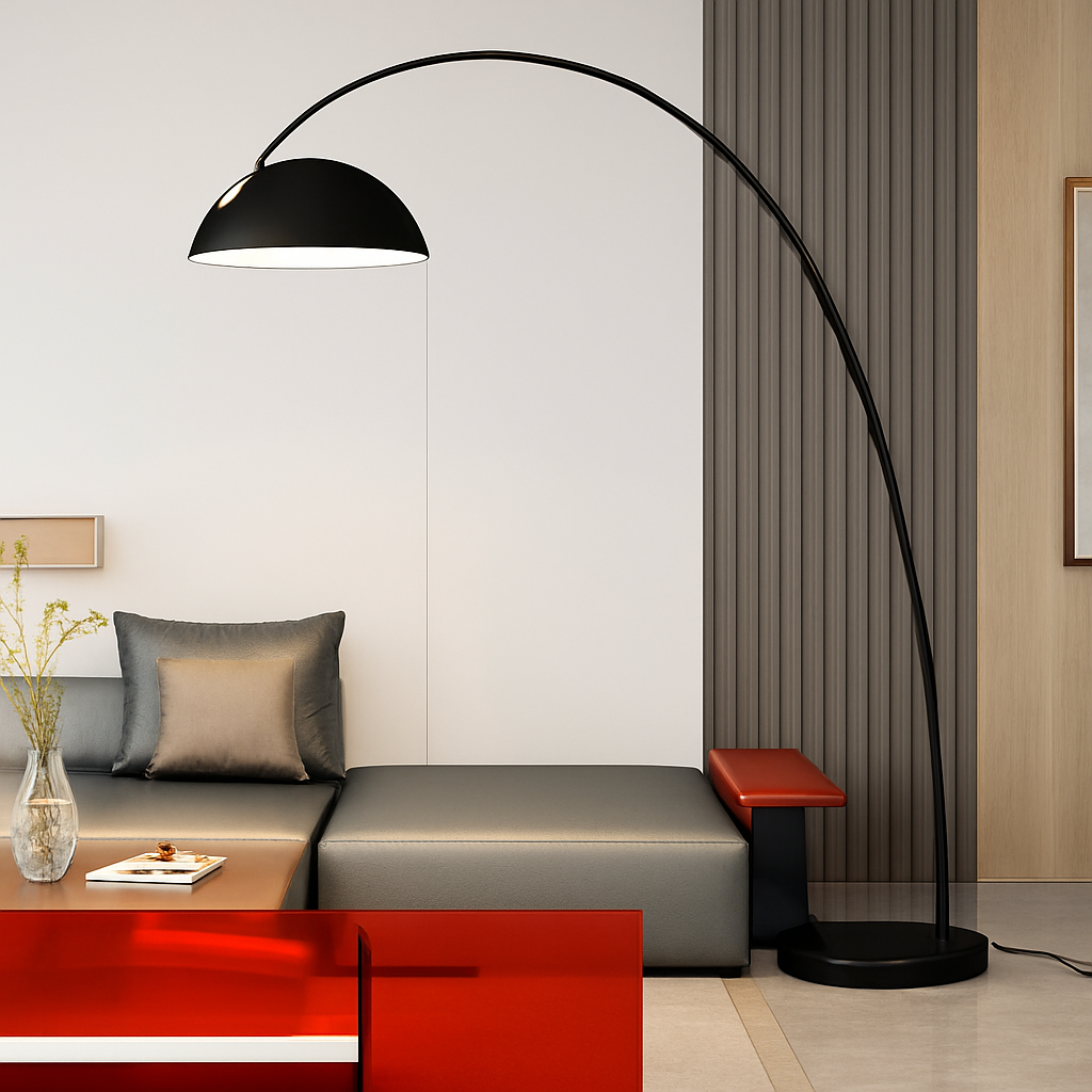 Lampadaire arc avec abat-jour moderne simple